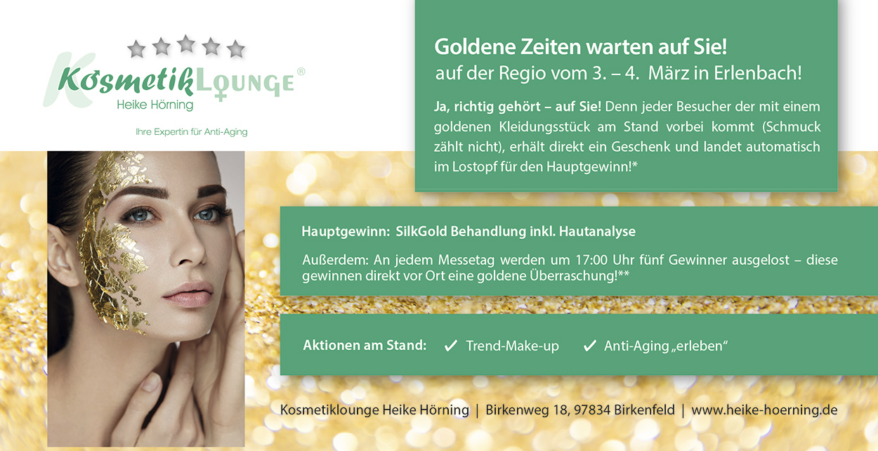 Flyer REGIO-Messe, KosmetikLOUNGE Heike Hörning, Birkenfeld